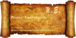 Moosz Emerencia névjegykártya